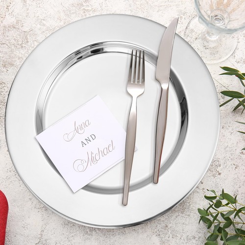 12 Pcs Silver Stainless Steel Charger Plates 13 Inch Round Metal Charger Plat... - Picture 6 of 6