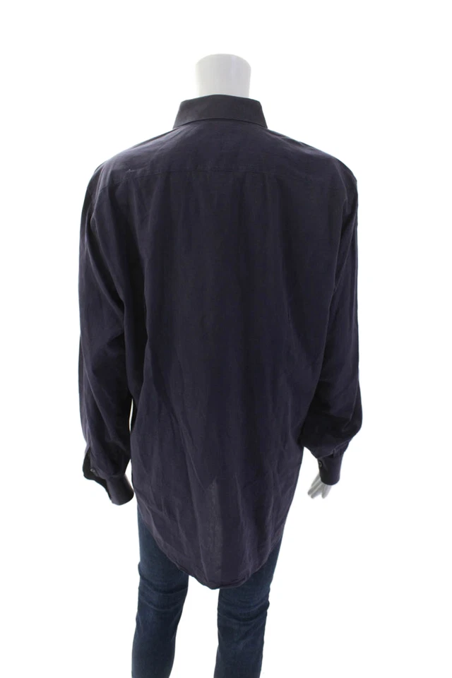 Blusa Lanvin Mujer Texturizada Manga Larga Abotonada Estampada a Cuadros Púrpura Talla EU Foto 3 de 4