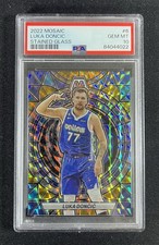 2022-23 Panini Mosaic Luka Doncic #6 Stained Glass Case Hit SSP PSA 10 Gem Mt