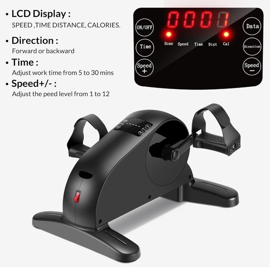Electric Pedal Exercicser mini Motorized Exercise Bike for Leg & Arm Under Desk - Image 2 of 4