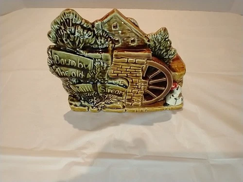 Vintage McCoy Down by the Old Mill Stream Planter 1950'S Multicolor