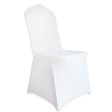 White Spandex Stretch Chair Covers, Universal Fitted Washable Slipcovers