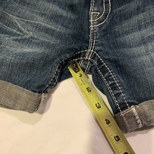 Miss Me Shorts Youth Girls 8 Jean Dark Wash Faded Mid Rise Blue Denim Sequins - Picture 5 of 13