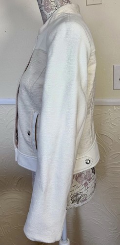 Banana Republic Beige Tan Moto Textured Zip Jacket Size Petite 10P - Picture 2 of 11