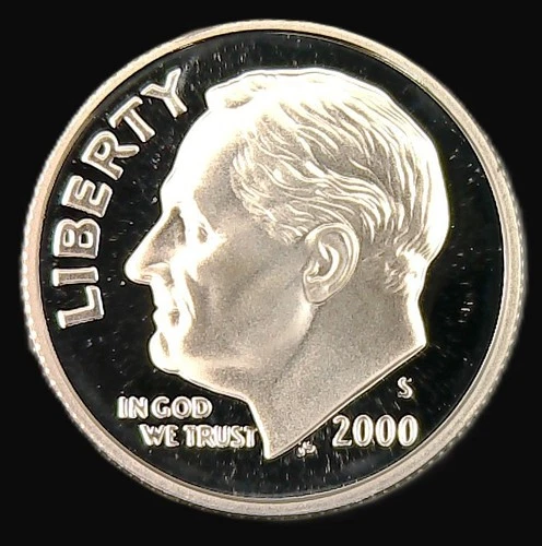 2000-S Roosevelt Dime Silver Proof Brilliant Luster