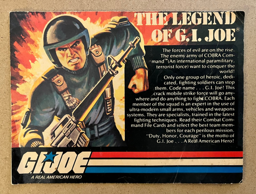 Vintage 1982 The Legend of GI Joe Pamphlet Booklet Insert Catalog