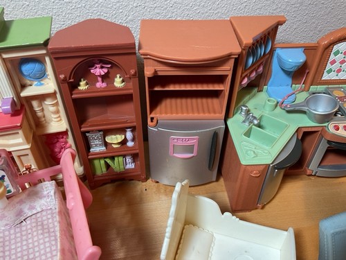Large Lot Fisher Price Loving Family Dollhouse Furniture, Accessories, Figures - Picture 6 of 17