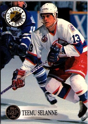 1993-94 Leaf Teemu Selanne Hat Trick Artists Winnipeg Jets #3 of 10