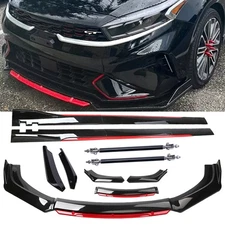 Glossy Black Look Red Front Lip Chin Bumper Side Skirt For Kia Forte Side Skirt