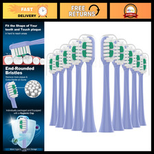 10 Pack Replacement Toothbrush Heads for Sonic Electric Toothbrush - Lilac Color