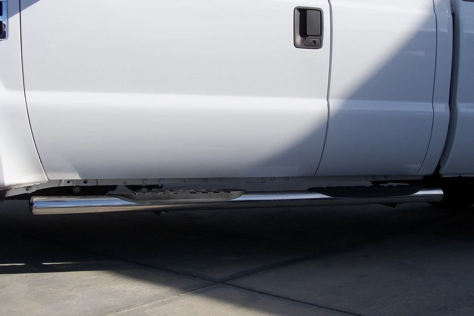 For Ford F-250 Super Duty 99-16 5" Cab Length Polished Oval Straight Side Steps - Imagem 3 de 4