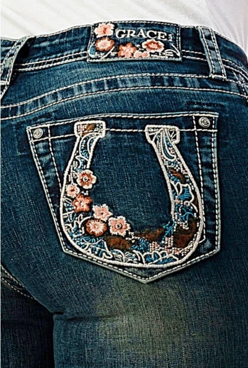 Jeans horseshoe 2025 design pocket