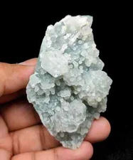 100g Natural Shiny Apophyllite Crystals on Coral Chalcedony Mineral Specimen