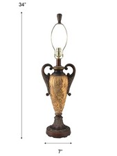 SR148 -DALE TIFFANY 7 X 34 LAMP BASE ONLY 19" D SHADE /FABRIC SHADE RECOMMENDED