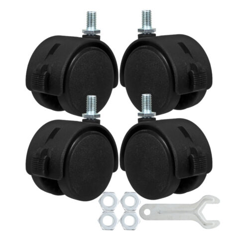 4pcs Rubber Crib Caster Wheels With Brakes Swivel Furniture Wheels Baby Bed