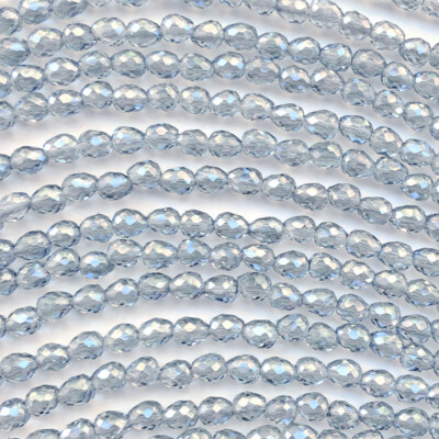 Blue Diamond 4mm Onion Small Drop Chinese Crystal Glass Q60 Beads Per Pkg
