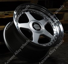 Alufelgen 16 Zoll F5 f�r BMW 1502 1602 1802 E21 E30 Retro Mesh 4x100 Silber