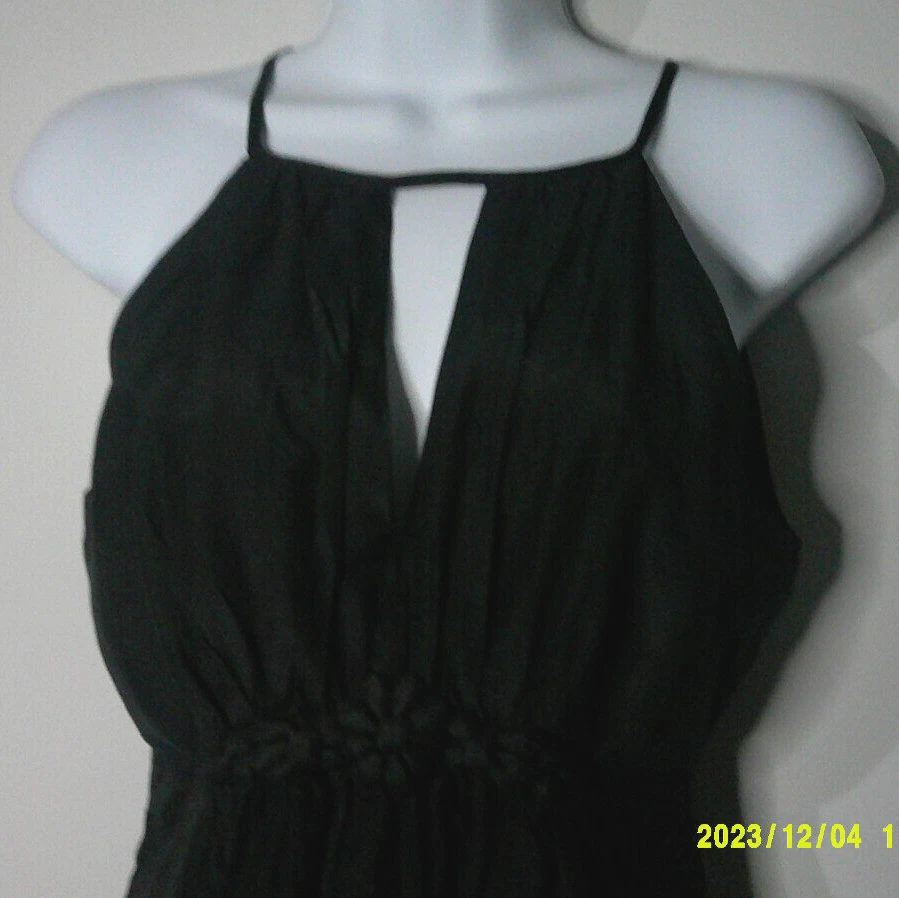 Vestido Esley Mezcla Seda Hombro Abierto Negro Talla Pequeña Foto 4 de 4