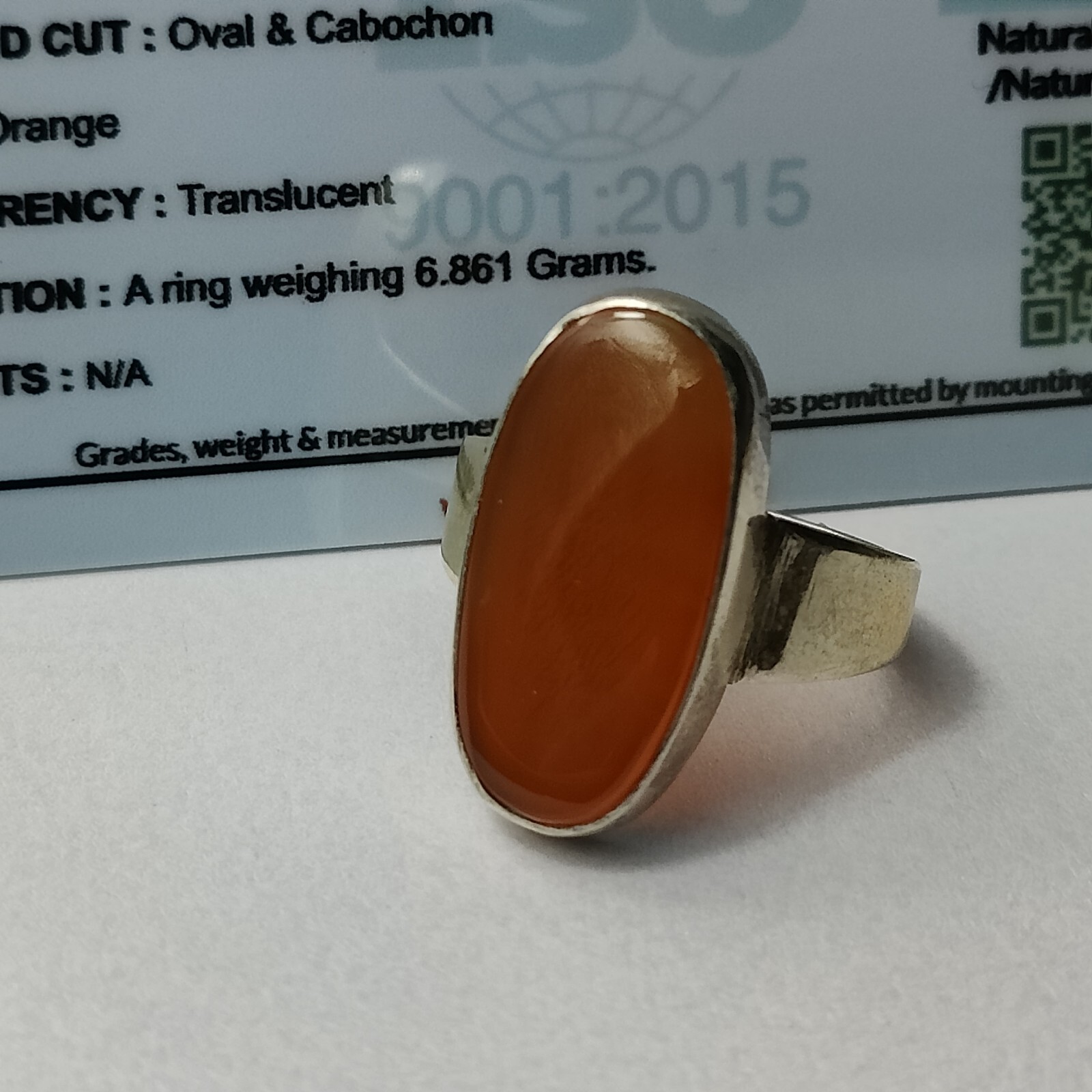 Aqeeq 8.50 CT véritable gemme certifiée contre les contrefaçons d'agates