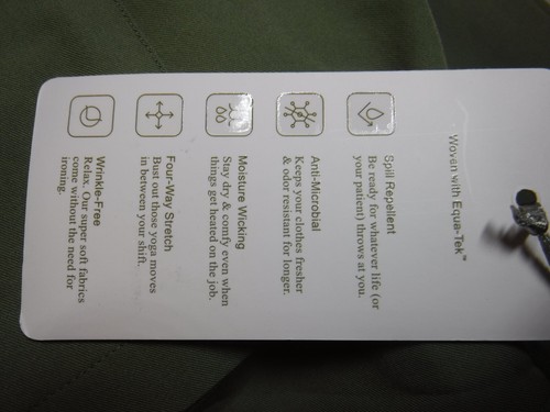 NWT Women Pants 3XL Plus Size Cargo Stretch Sage EquaTek Woven Mandala Scrub New - Picture 3 of 4