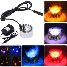 LED Ultrasonic Mist Maker Fogger Water Fountain Pond Atomizer Air Humidifier