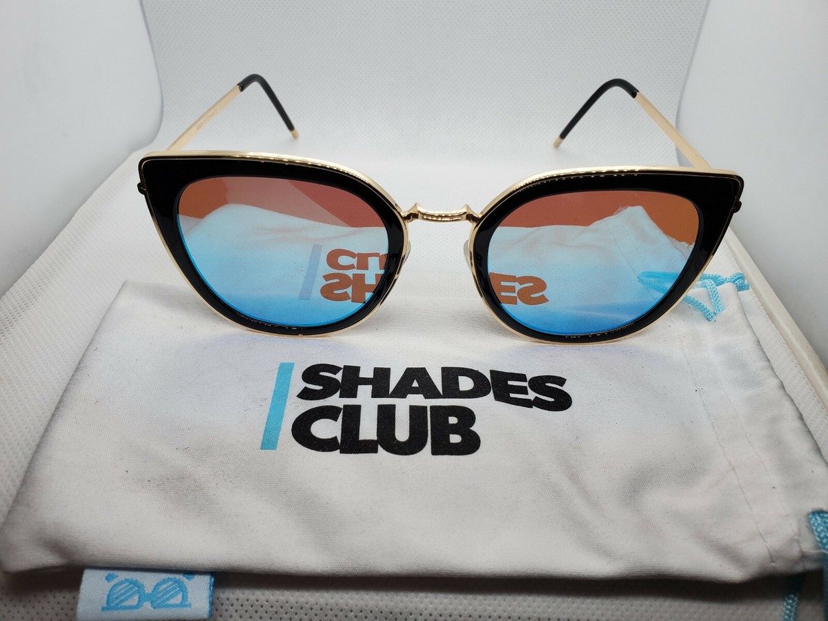 Gold Frame Blue Lens Cat Eye Sunglasses Amazon.com: zeroUV Women main image 3