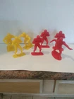 Vintage Molded Plastic Football Player Figures~ Louis Marx & Co 1969 4”