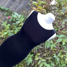 Vintage Wallis Black Velvet Long Maxi Dress Gothic Luxury Fitted Party UK 10