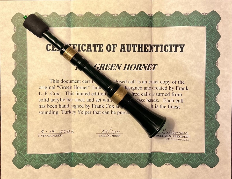 Frank Cox Green 59/100 Trumpet Turkey Call eBay