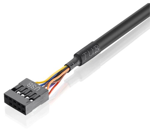 Motherboard 9 Pin Header to Dual USB 2.0 Female Panel Mount Data Cable - Picture 4 of 8