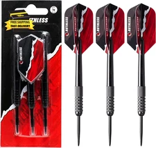 Mini Dart Set | Miniature Lightweight Steel Tip Darts Set Including Flights, Bla