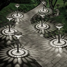 Outdoor Solar Pathway Lights, 6 Pack Dual Mode Waterproof LED Solar Lights for W