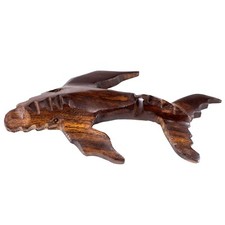 Hand Carved Wood Wooden Ironwood Humpback Whale Figurine 3.5" Long Made In USA