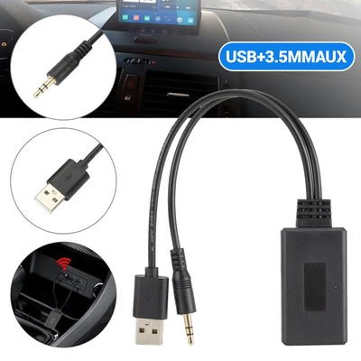 Bluetooth 5.0 Receiver Adapter USB + 3.5mm Jack Stereo Audio For Car AUX Speaker