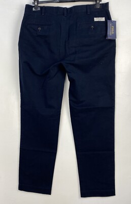 Men Polo Ralph Lauren Logo Chino Classic Fit Golf Work Pants Navy