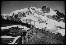 Magic Lantern Slide GORNERGRAT BAHN MONTE ROSA C1920 PHOTO RAILWAY SWITZERLAND