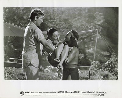 RAMPAGE Lot of 3 8x10 Movie Stills Robert Mitchum Elsa Martinelli Jack Hawkins