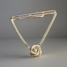 Swank Vintage 925 Tie Bar Tie Clip Twisted Celtic knot Professional Mens 14g