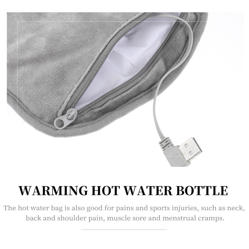 USB Hot Water Bag Plush Cover Comfortable Warm Water Bottle Hand Warmer