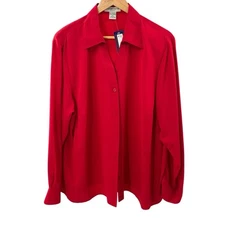 Notations Women’s Shirt 2X Red Button-Down NWT
