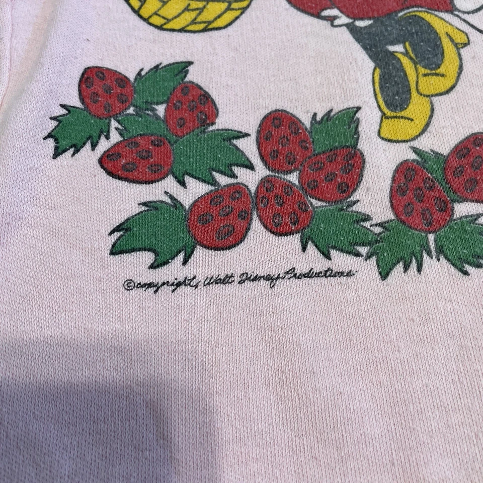 Vintage 80s Minnie Mouse Shirt Girls Size 6 Pink Disney Sunday Comics Youth - Image 3 of 4