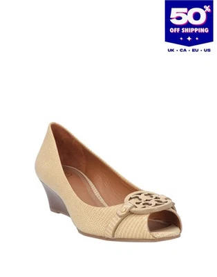 RRP€274 TORY BURCH Leather Court Shoes US10 UK7 EU40 Reptile Pattern Wedge - Image 1 of 4