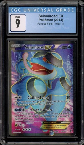 Pokemon Seismitoad EX XY Furious Fists Full Art #106 CGC 9 Mint