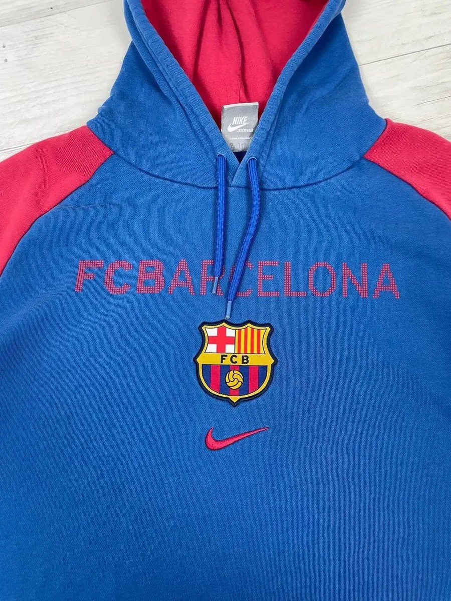 Vintage Nike FC Barcelona Hoodie 00s Center Swoosh Soccer Men Size