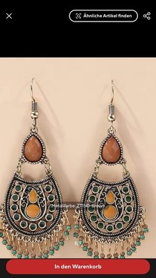 2 Stück Bohemian-Stil lange Quaste Reisperlen Damen Anhänger Ohrringe  perso
