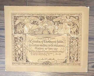 City Of London 1887 Invitation To The Lord Mayor's Jubilee Ball Sir Reg. Hanson