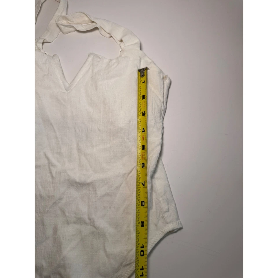 Free People Sleeveless Bodysuit Snap Crotch Adjustable Straps White S - Image 3 of 4