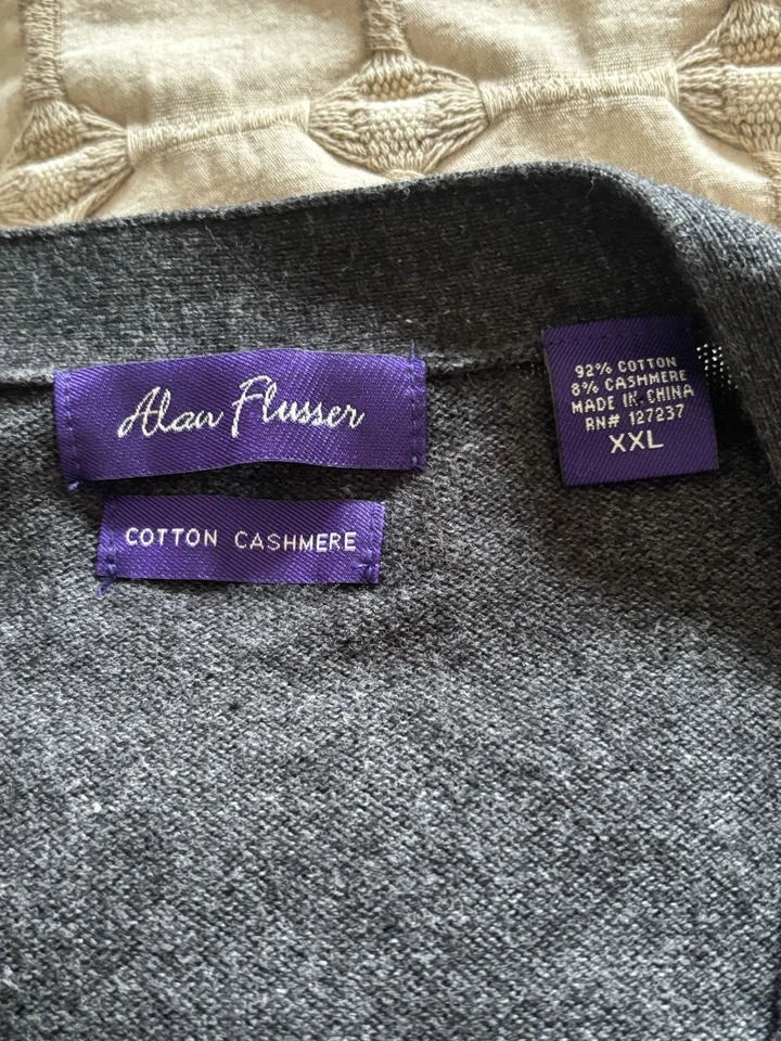 Cárdigan Suéter Alan River Para Hombres XLarge Gris Algodón Cachemira Bolsillos Abotonados Foto 2 de 4