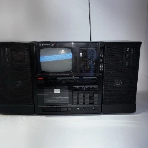 VTG 1985 Emerson Boom Box XLC-556 Portable TV, AM/FM Radio, Cassette Play/Record