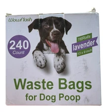 Dog Poop Waste Bags Lavender Scented  - 240 Count - 13" x 9"